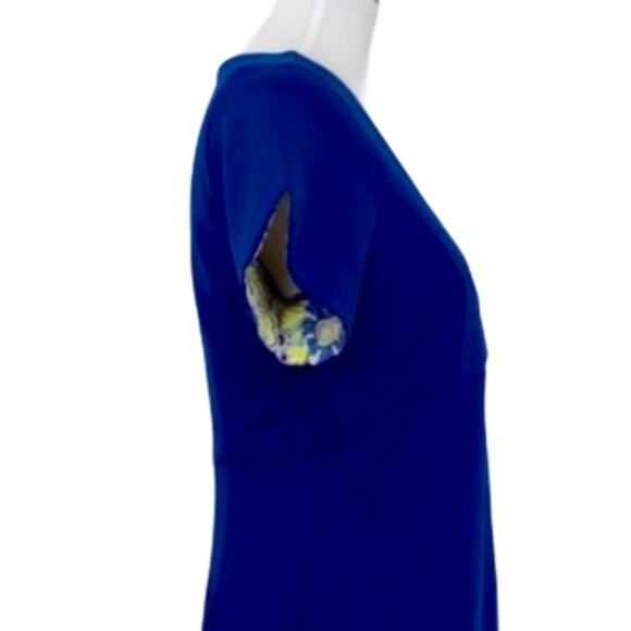 Betsey Johnson Dress V-Neck Blue Empire Waist A-Line Short Sleeve Women's Size 6 - Picture 7 of 12
